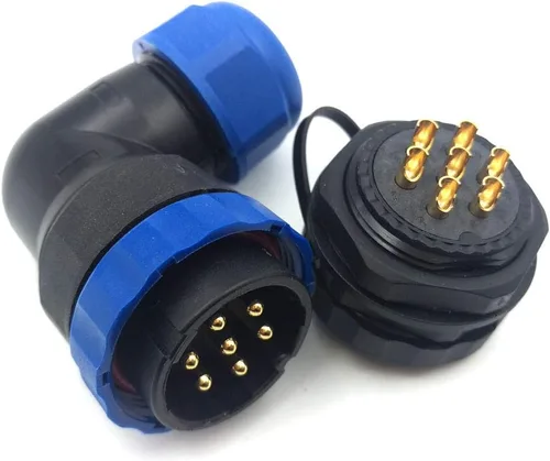 Vista 10 de SD28 2Pin ~ 26Pin con bridas codo conector de cable de aviación, conector de alimentación industrial IP67 (2 pines)