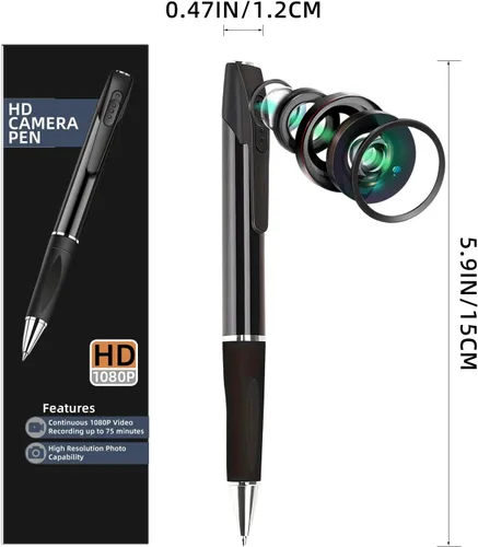 Vista 3 de Mini cámara espía pluma oculta HD1080p 64GB memoria micro cámaras cuerpo botón camaras espias ocultas no WiFi necesidad pequeña cámara oculta cámara