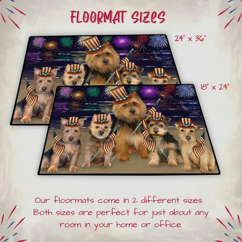 Vista 6 de Doggie of the Day Australian Terrier Dogs Floor Mat - 4th of July Independence Day - Best Dog Doormat - Protector Decor - Unique Portrait Art