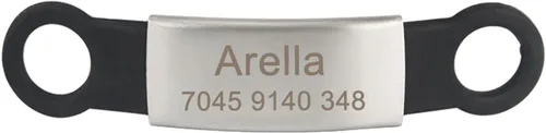 Vista 5 de Collares de gato personalizados, nombre grabado personalizado y etiqueta de identificación de teléfono, collar ajustable para mascotas suave y Negro