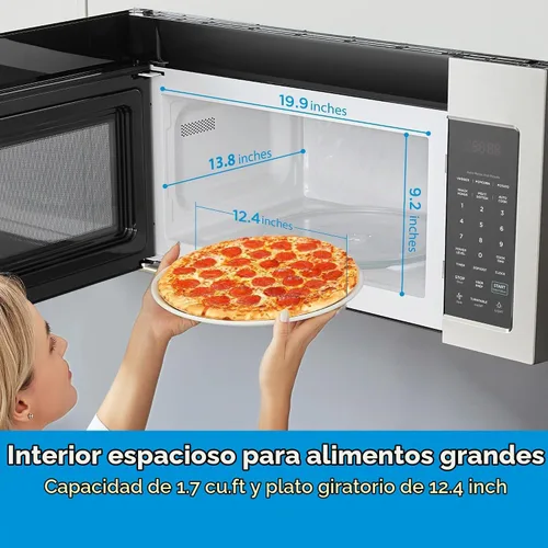 Vista 5 de Midea Over the Range Microwave Oven, 1.7 Cu.Ft, 1000W, Stainless Steel
