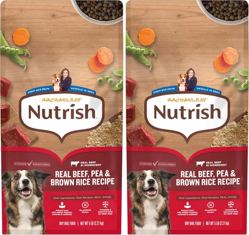 Vista 10 de Nutrish Rachael Ray - Alimento seco para perros adultos, receta de carne de res, guisantes y arroz integral, bolsa de 5 libras