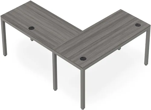 Vista 4 de NBF - Escritorio en forma de L reversible para oficina ejecutiva, 60 pulgadas de ancho, gris
