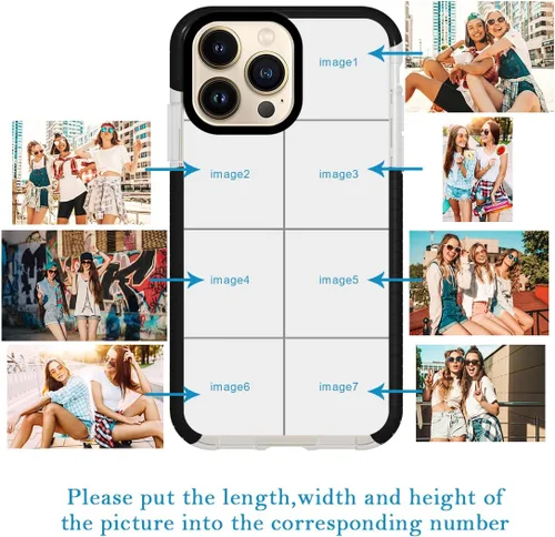 Vista 2 de Funda personalizada para iPhone 15 Pro, collage de fotos personalizada de múltiples imágenes, resistente a los impactos, suave funda protectora