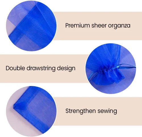 Vista 3 de Meowoo 12 bolsas grandes de organza, bolsas de malla grandes de 12 x 16 pulgadas con cordón, bolsas de regalo de malla con cordón para zapatos