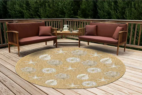 Vista 66 de Liora Manne Marina - Alfombra de área duradera de mezcla sintética tejida a máquina para interiores/exteriores - Gráfico contemporáneo océano global