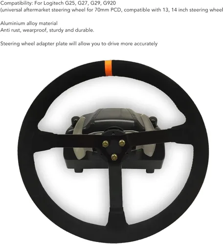 Vista 2 de Fydun G27 G920 Adaptador de volante de liberación rápida 2.756 in placa adaptadora de volante aleación de aluminio para volante G25 G27 G29 G920 13