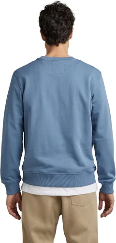 Vista 2 de G-STAR Sudadera de cuello redondo con estampado prémium para hombre Resumen: Azul