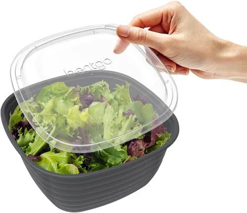 Vista 4 de Bentgo Prep - Tazones con 1 compartimento con tapas de ajuste personalizado, reutilizables, para microondas, duraderos, sin PFAS y BPA, aptos