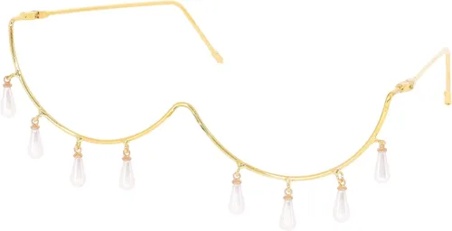 Vista 30 de Naimo Gafas de sol cristalinas brillantes de la mitad del marco de las gafas de sol del Rhinestone Marco de oro con diamantes de imitación
