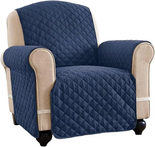 Vista 12 de Collections Etc - Funda protectora reversible, resistente a derrames y acolchada para muebles con lazos - Cubre el fondo del asiento, el respaldo
