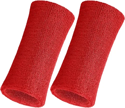 Vista 10 de WILLBOND 2 muñequeras de 6 pulgadas para hombres y mujeres, bandas de algodón atléticas de humedad para tenis, baloncesto, correr