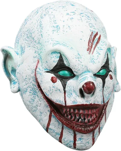 Vista 4 de Máscara de payaso aterrador, máscara de payaso espeluznante para Halloween, adulto, fiesta de disfraces y cosplay