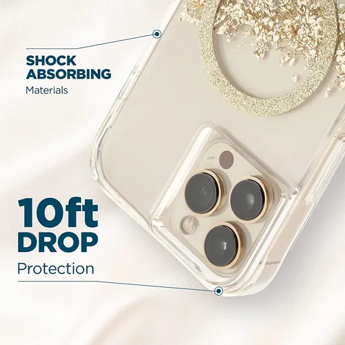 Vista 5 de Case-Mate - Karat Marble - Funda MAGSAFE para iPhone 13 Pro Max - Compatible con accesorios MAGSAFE y carga - Protección contra caídas de 10 pies