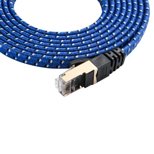 Vista 8 de Cable Ethernet Cat 7, DanYee, de nailon CAT7 de alta velocidad, profesional, chapado en oro, cables STP CAT 7 RJ45, cable Ethernet de 3 ft, 10 ft