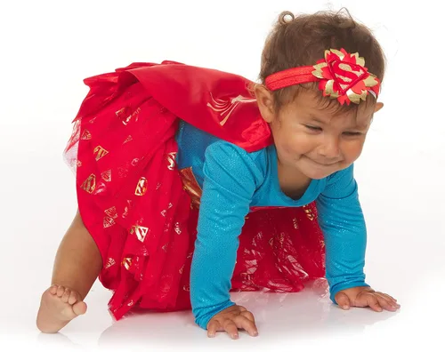 Vista 6 de DC Comics Vestido tutú de superhéroe para bebé, traje de niña con capa extraíble y diadema a juego