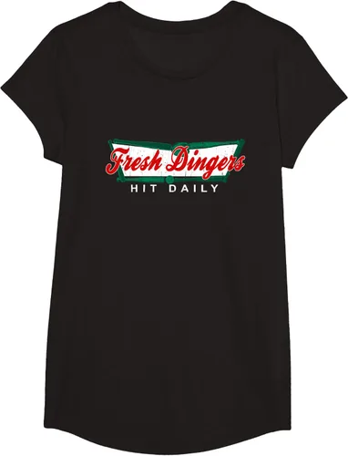 Vista 3 de Camiseta divertida de béisbol y softbol Don't Bunt Hit Fresh Dingers, Negro