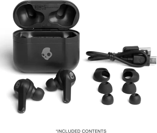 Vista 6 de Skullcandy Indy Fuel - Auriculares inalámbricos intraurales, carga inalámbrica, batería de 30 horas, micrófono, funciona con dispositivos iPhone