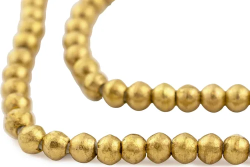 Vista 6 de Cuentas redondas de plata de 0.157 in - Hilo completo de cuentas espaciadoras de metal africano - The Bead Chest