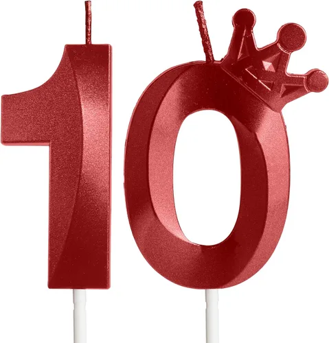 Vista 34 de Velas de cumpleaños número 10 para pastel, velas de oro rosa número 10 con corona, diseño 3D, decoración de pastel de cumpleaños para niñas