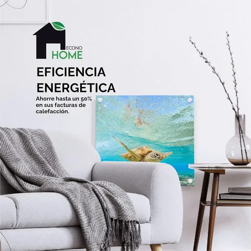 Vista 3 de EconoHome Panel de calentador de espacio para montaje en pared, con termostato, calentador de convección de 400 vatios, ideal para habitaciones