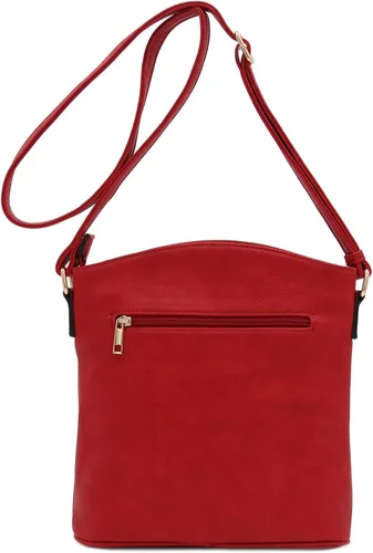 Vista 51 de Bolso cruzado grande con triple bolsillo con cremallera.