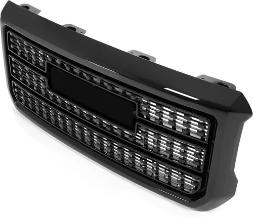 Vista 4 de KUAFU - Rejilla de parachoques delantero compatible con GMC Sierra 2500HD 3500HD 2015-2019 Parrilla superior de malla de parachoques superior