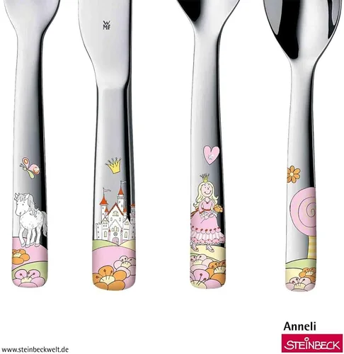 Vista 3 de WMF Princess Anneli Cromargan - Cubertería infantil, multicolor, 4 piezas