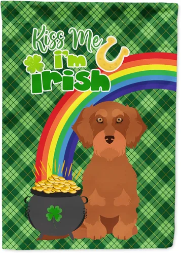 Vista 58 de Caroline's Treasures WDK4731GF - Bandera decorativa para jardín del día de San Patricio, color negro y tostado, Airedale Terrier, para jardín