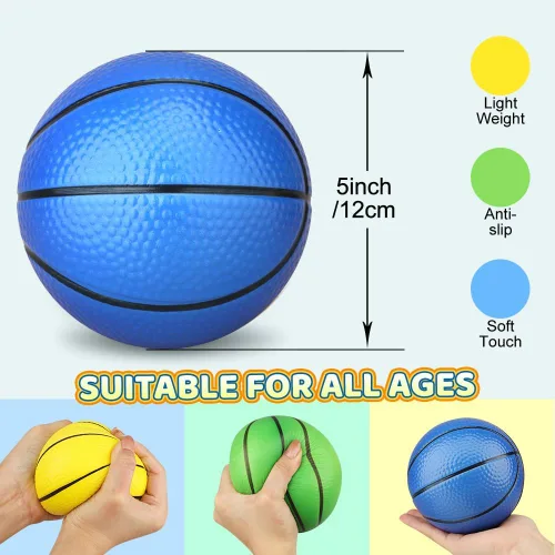 Vista 6 de Dilabnba Mini baloncesto de espuma de 5 pulgadas para niños y adultos, pelota para interiores y exteriores, pelotas de baloncesto reemplazables