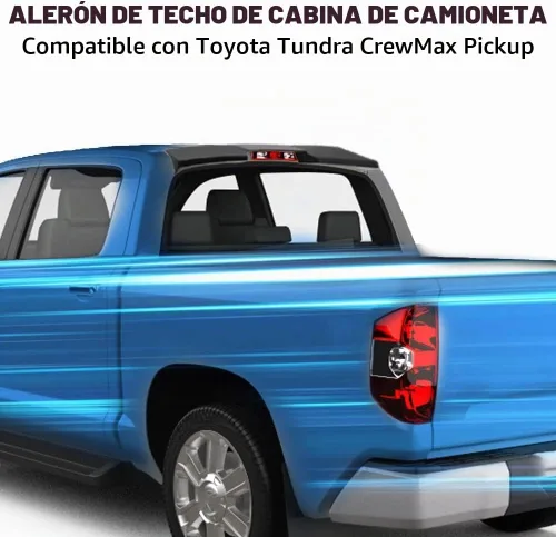 Vista 3 de Kojem Alerón de Techo de Cabina de Camión Ala Superior Compatible con Toyota Tundra CrewMax 2014-2021