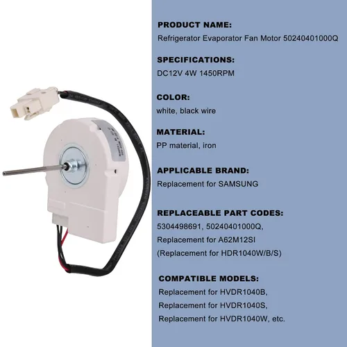 Vista 4 de Excelente calidad 5PCS 50240401000Q DC12V 4W Refrigerador Evaporador Motor Motor Reemplazo para Samsung Motor de Ventilador de Congelación Sustituye