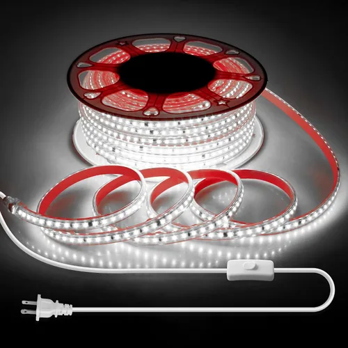 Vista 7 de Tira de luces LED de CA 110V enchufable con interruptor blanco frío 6000K