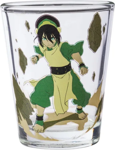 Vista 6 de Silver Buffalo Avatar the Last Airbender con Aang, Katara, Toph, Appa y Momo - Paquete de 4 mini vasos, 1.5 onzas