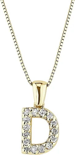 Vista 267 de Collar colgante con letra inicial de diamantes en oro amarillo de 14k (1/10 quilates) 18 pulgadas