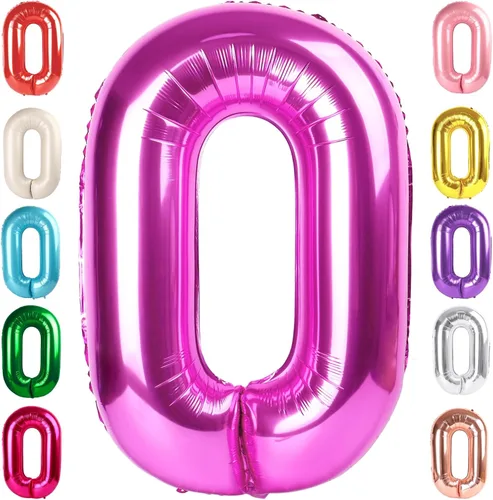 Vista 69 de Globos del números 0 de 40 pulgadas para formar los números 10, 20, 30, 40, 50, 60, 70, 80, 90, 100, para decoración de cumpleaños, bodas, eventos