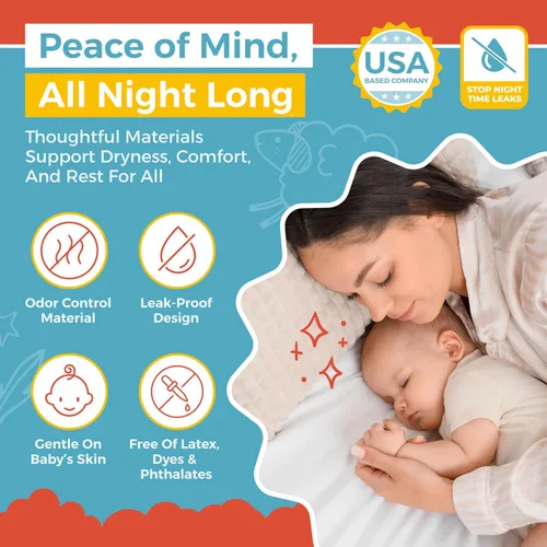 Vista 6 de Almohadillas elevadoras de pañales durante la noche, detén fugas durante la noche, insertos de pañales con adhesivo para pieles sensibles – Se