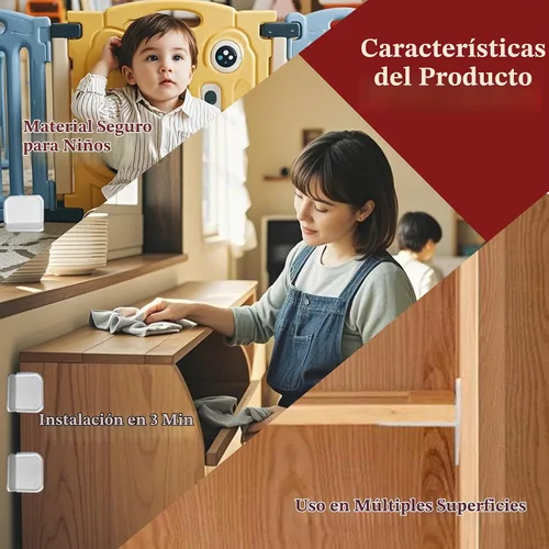 Vista 5 de Paquete de 12 estabilizadores para corralitos de juegos antipunta, anclajes de muebles, bases adhesivas para corralitos de bebé, corrales de perro