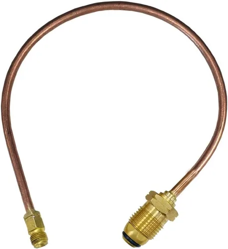 Vista 9 de Regulador de Cambio Automático Coleta de Cobre POL x 1/4" Conexión Macho Invertida 15" de Largo POL CGA-510 x 1/4" llamarada masculina invertida