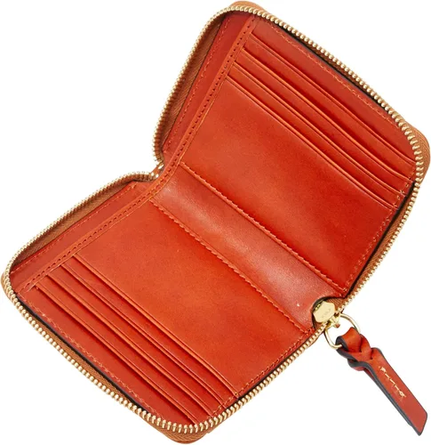 Vista 3 de Dooney & Bourke Billetera, billetera pequeña con cremallera alrededor de grano de guijarros, Caramelo, Cartera con cremallera