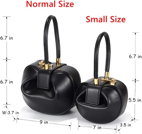 Vista 2 de Mn&Sue Bolso de mano de cuero genuino con asa superior para mujer, bolso de noche, fiesta, graduación, boda