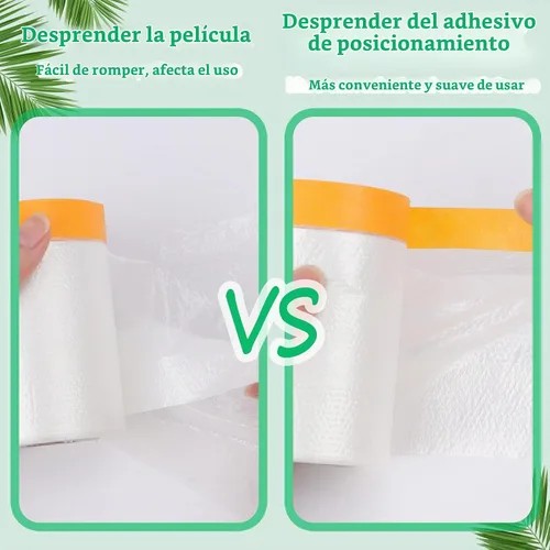 Vista 5 de 4 rollos de película de enmascaramiento de pintura precintada, 3 Película adhesiva precintada