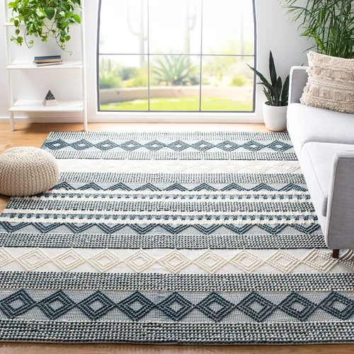 Vista 25 de SAFAVIEH Natura Collection - Alfombra decorativa de 2 x 3 pies, color beige y marfil, hecha a mano de lana tribal marroquí y algodón, ideal