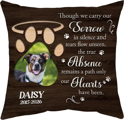 Vista 24 de Hyturtle Almohada personalizada conmemorativa de condolencia con inserción - 12"x12" impresa por ambas caras con nombre personalizado y foto