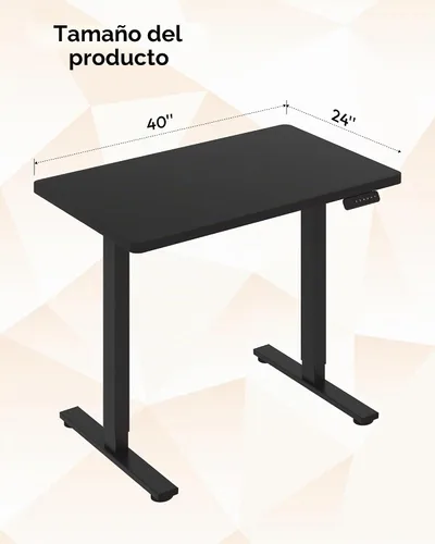 Vista 3 de SANODESK Escritorio Eléctrico de Pie de 40 x 24 pulgadas, Superficie de Una Pieza, Escritorio de Altura Ajustable con Controlador de 6 Botones Marco