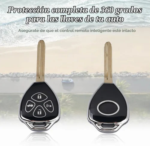 Vista 3 de WJS Funda para Llavero, Protector de Cáscara de Llave de Coche Compatible con Toyota Avalon Camry Corolla Venza Scion Pontiac 2006-2014 (Negro)
