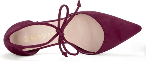 Vista 5 de Allegra K Zapatos de tacón de vestir con punta de lazo en el tobillo para mujer