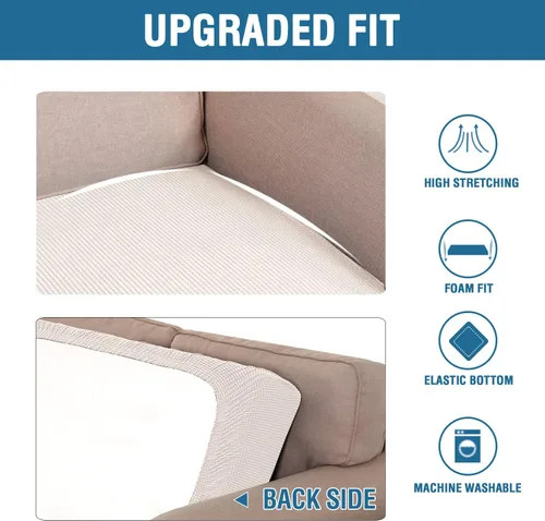 Vista 253 de H.VERSAILTEX Fundas de Cojín de Asiento Individuales Super Elásticas Fundas de Sofá Fundas de Cojín de Sofá Fundas Deslizables Juegos Tela de Sarga