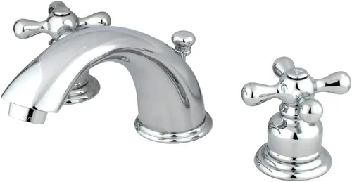 Vista 4 de Kingston Brass KB978X - Grifo de lavabo victoriano con mango cruzado, níquel cepillado