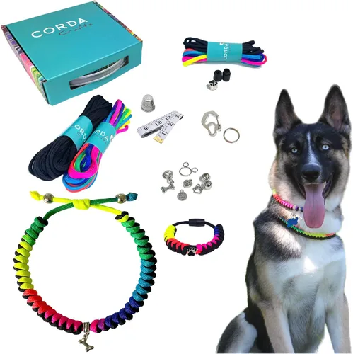 Vista 7 de CORDA Crafts - Kit de cuerda de paracaídas - Accesorios completos para hacer collar de perro y pulsera a juego del dueño - Tutorial en video fácil